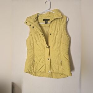 New York & Company Yellow Puffer Vest